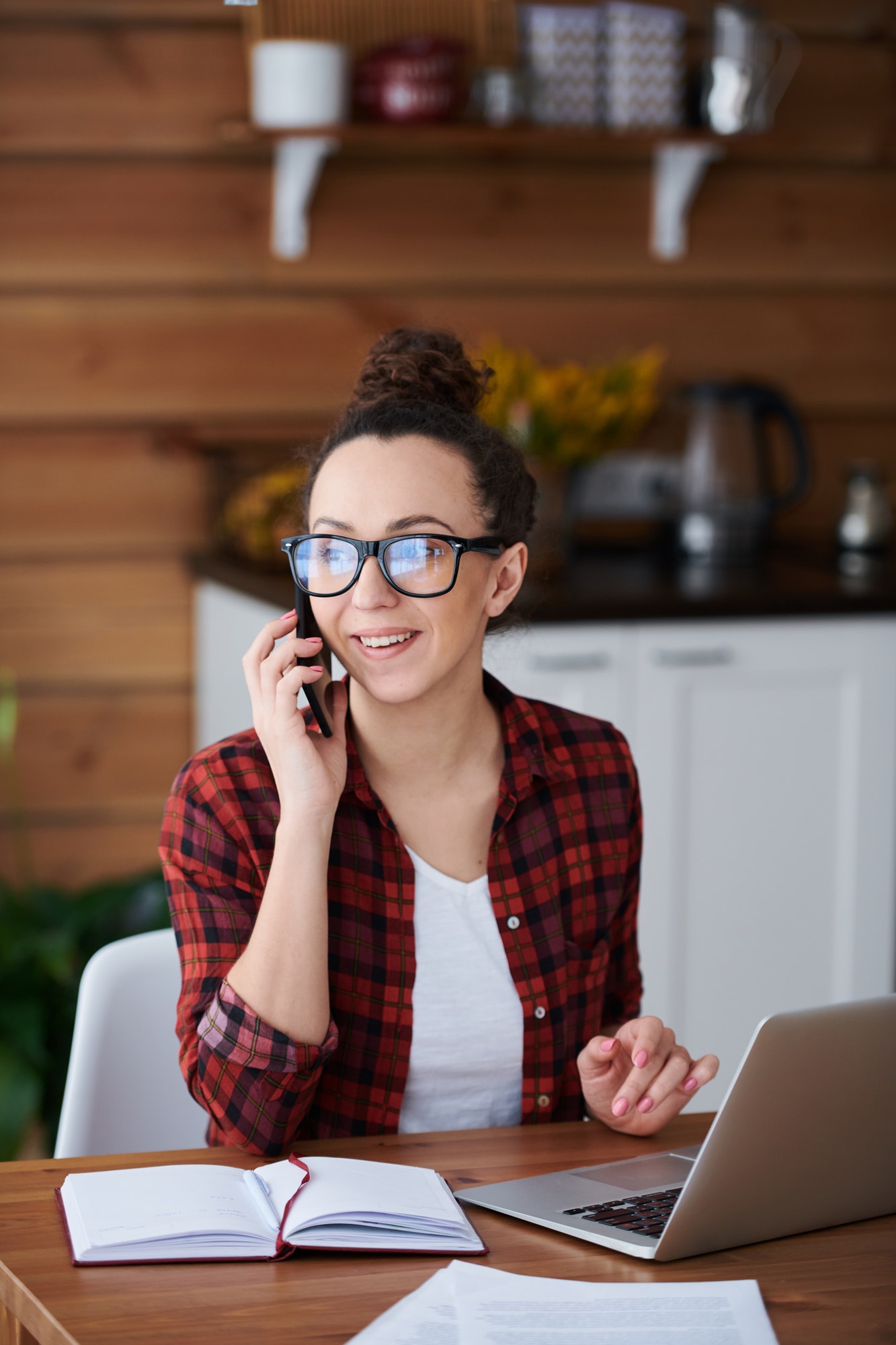 Businesswoman at home