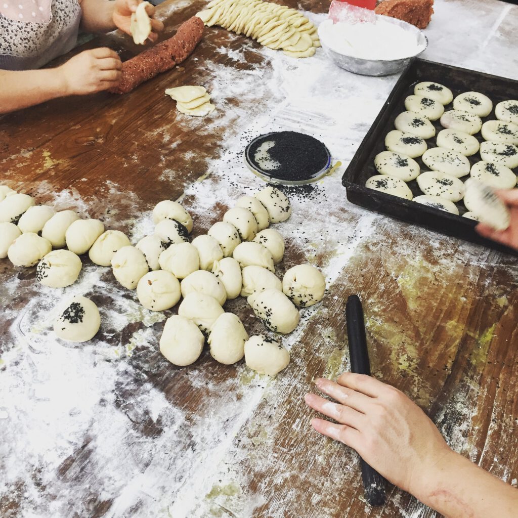 Chinese buns in the making